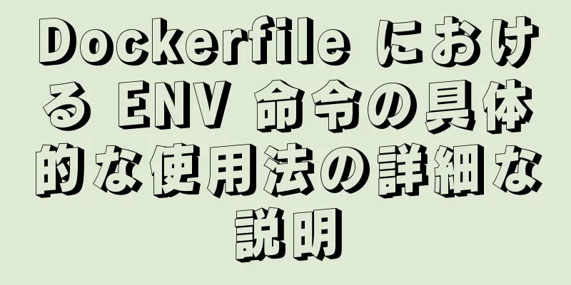 Dockerfile における ENV 命令の具体的な使用法の詳細な説明