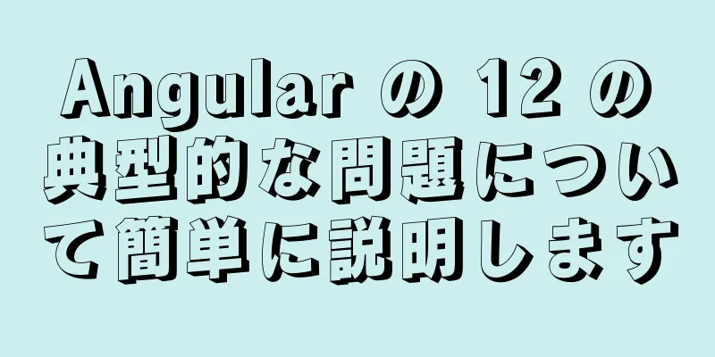 Angular の 12 の典型的な問題について簡単に説明します