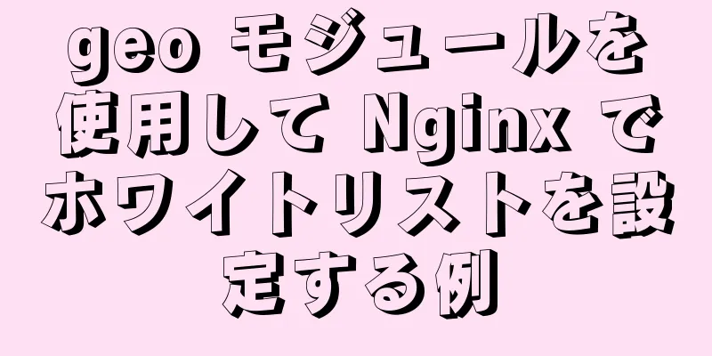 geo モジュールを使用して Nginx でホワイトリストを設定する例