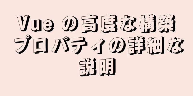 Vue の高度な構築プロパティの詳細な説明