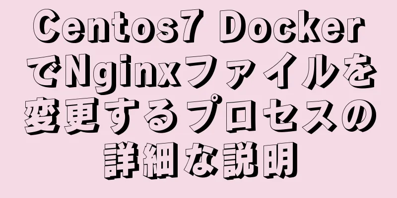 Centos7 DockerでNginxファイルを変更するプロセスの詳細な説明