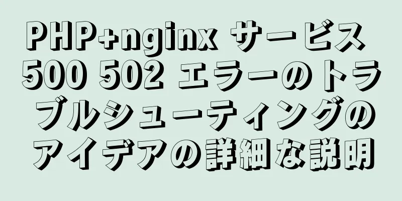 PHP+nginx サービス 500 502 エラーのトラブルシューティングのアイデアの詳細な説明