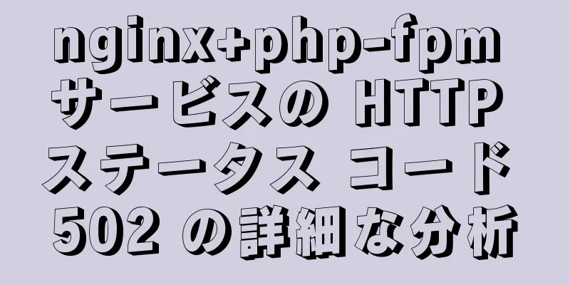 nginx+php-fpm サービスの HTTP ステータス コード 502 の詳細な分析