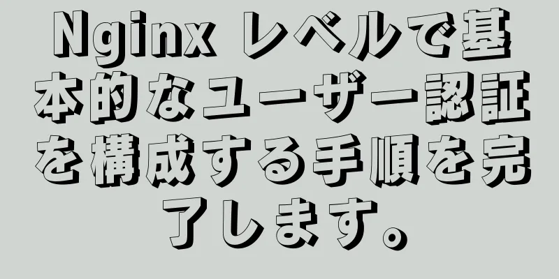 Nginx レベルで基本的なユーザー認証を構成する手順を完了します。