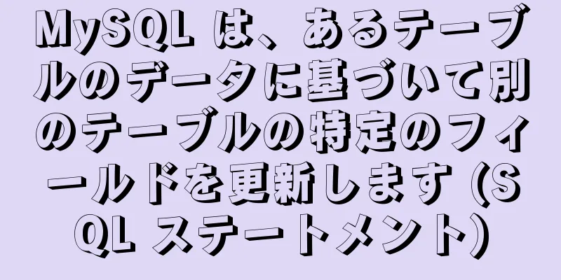 MySQL は、あるテーブルのデータに基づいて別のテーブルの特定のフィールドを更新します (SQL ステートメント)