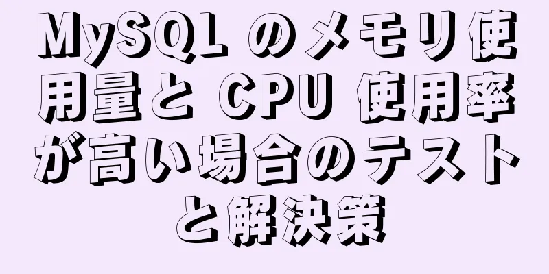 MySQL のメモリ使用量と CPU 使用率が高い場合のテストと解決策