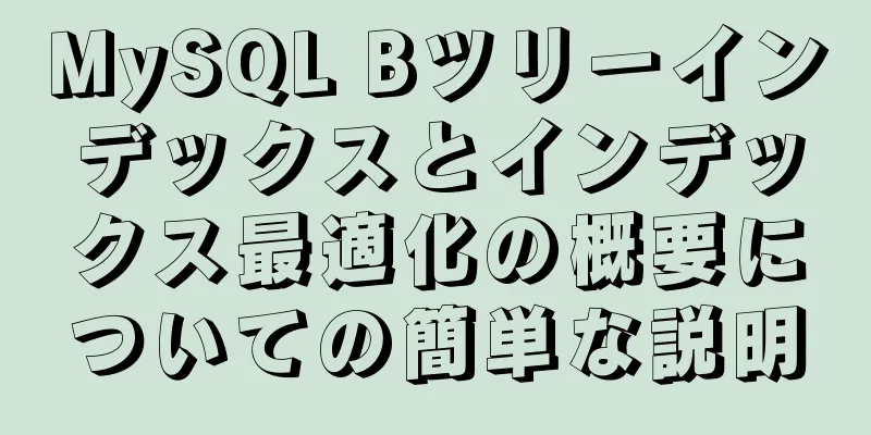 MySQL Bツリーインデックスとインデックス最適化の概要についての簡単な説明