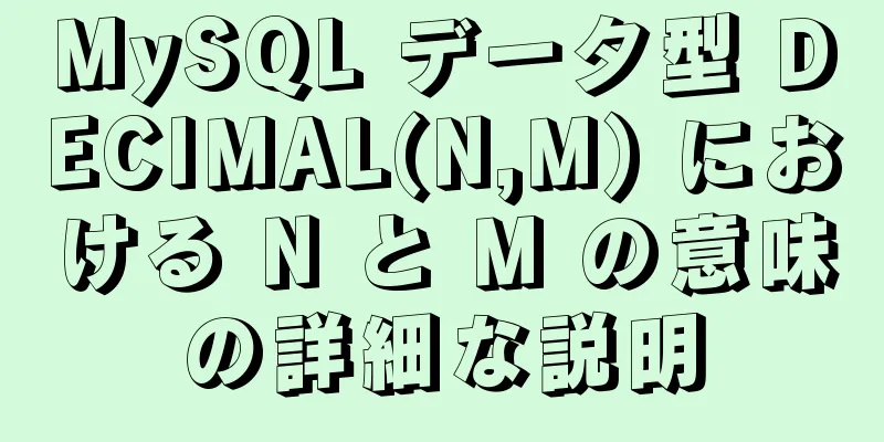 MySQL データ型 DECIMAL(N,M) における N と M の意味の詳細な説明