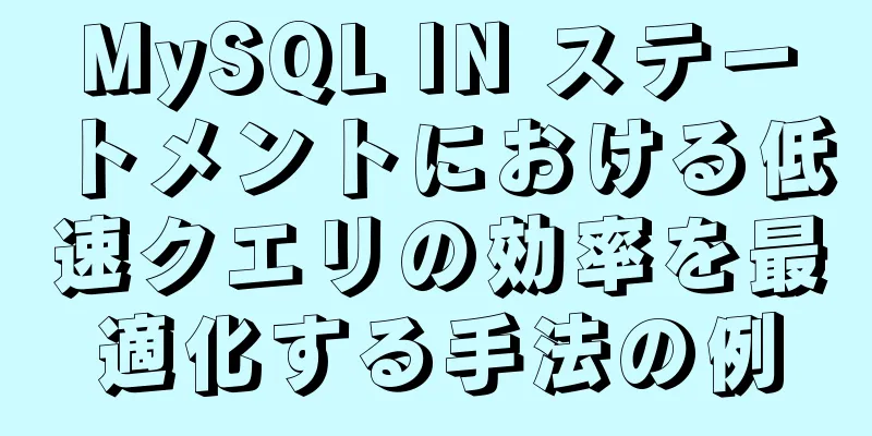 MySQL IN ステートメントにおける低速クエリの効率を最適化する手法の例