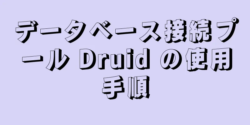 データベース接続プール Druid の使用手順