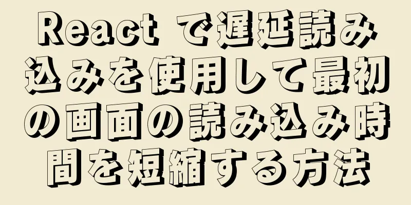 React で遅延読み込みを使用して最初の画面の読み込み時間を短縮する方法