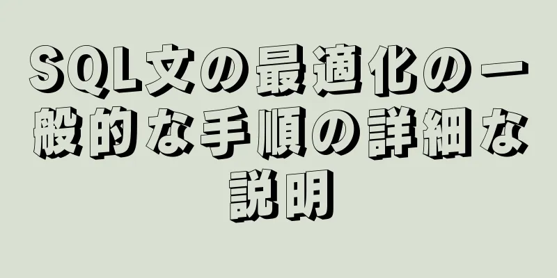 SQL文の最適化の一般的な手順の詳細な説明