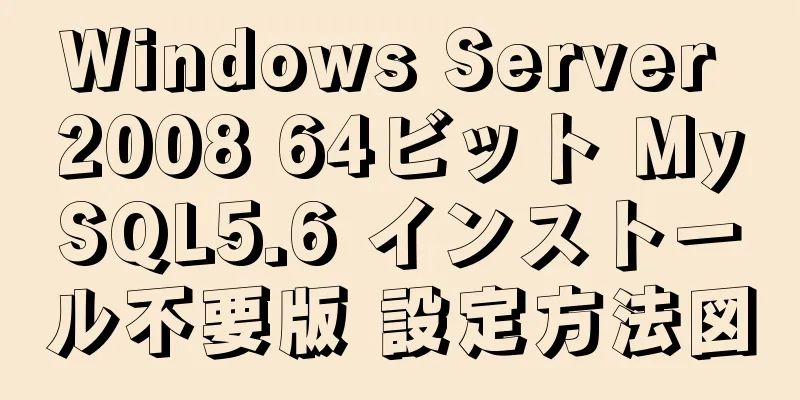 Windows Server 2008 64ビット MySQL5.6 インストール不要版 設定方法図