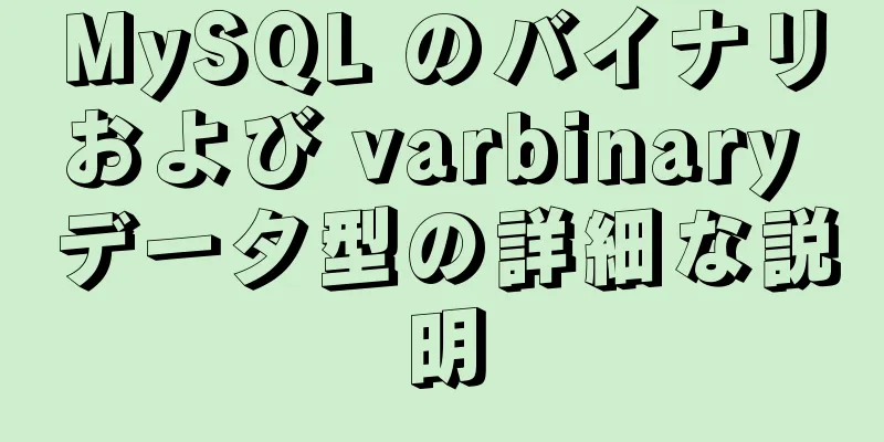 MySQL のバイナリおよび varbinary データ型の詳細な説明