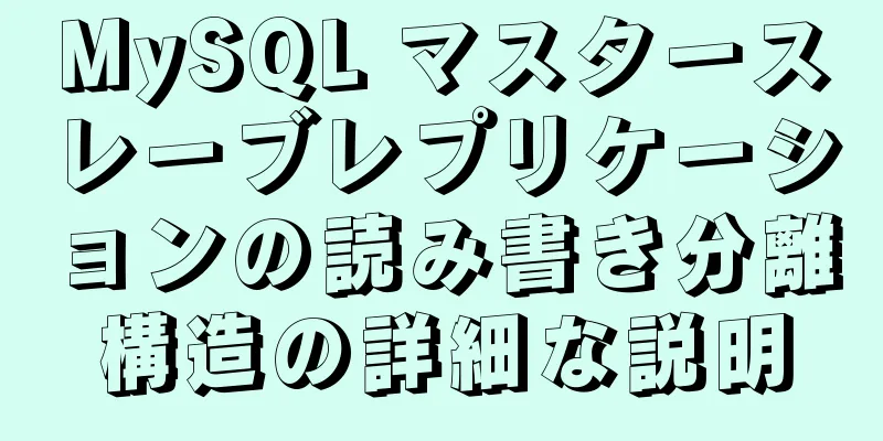 MySQL マスタースレーブレプリケーションの読み書き分離構造の詳細な説明