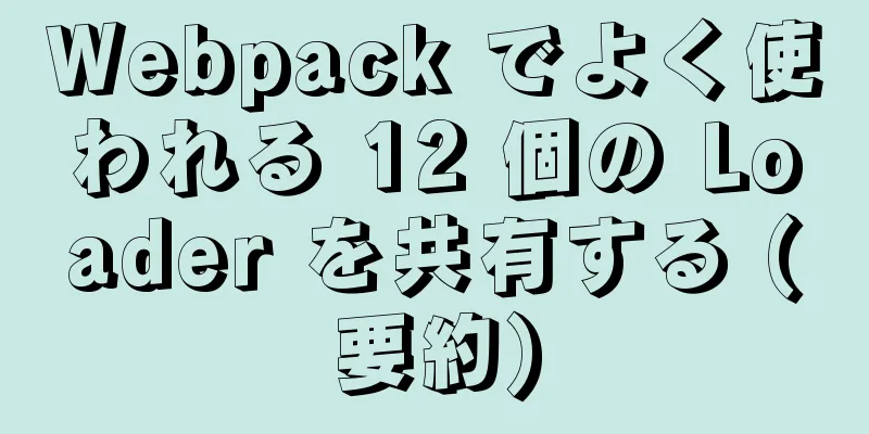 Webpack でよく使われる 12 個の Loader を共有する (要約)