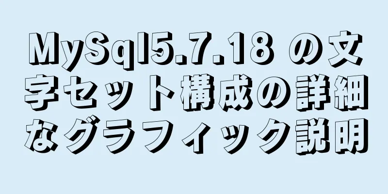 MySql5.7.18 の文字セット構成の詳細なグラフィック説明