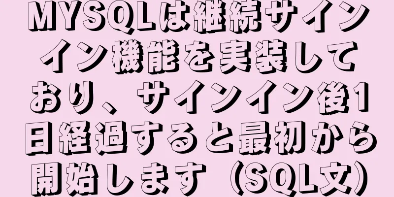 MYSQLは継続サインイン機能を実装しており、サインイン後1日経過すると最初から開始します（SQL文）