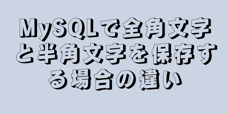 MySQLで全角文字と半角文字を保存する場合の違い