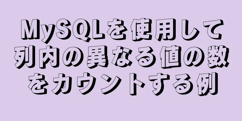 MySQLを使用して列内の異なる値の数をカウントする例