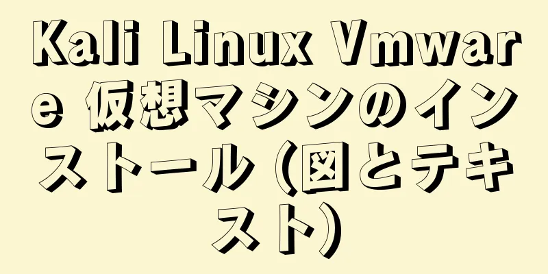 Kali Linux Vmware 仮想マシンのインストール (図とテキスト)