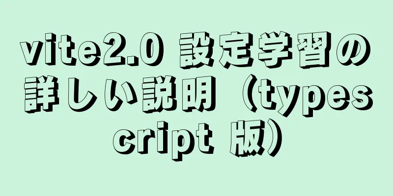 vite2.0 設定学習の詳しい説明（typescript 版）