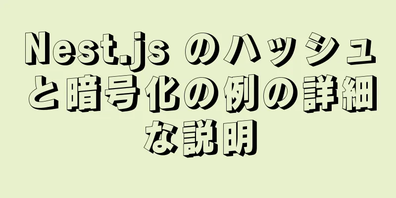 Nest.js のハッシュと暗号化の例の詳細な説明