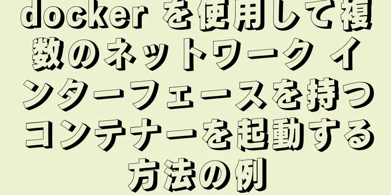 docker を使用して複数のネットワーク インターフェースを持つコンテナーを起動する方法の例