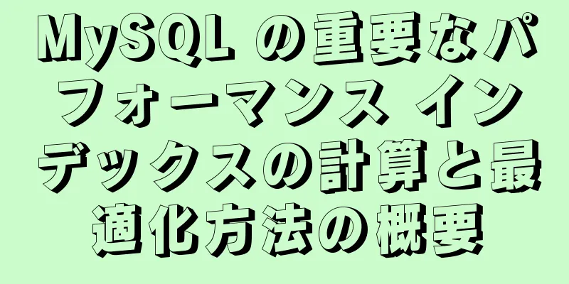 MySQL の重要なパフォーマンス インデックスの計算と最適化方法の概要