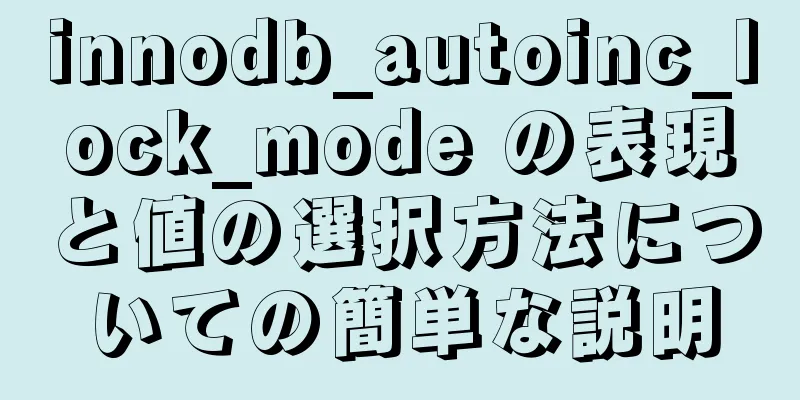 innodb_autoinc_lock_mode の表現と値の選択方法についての簡単な説明