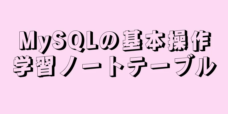 MySQLの基本操作学習ノートテーブル